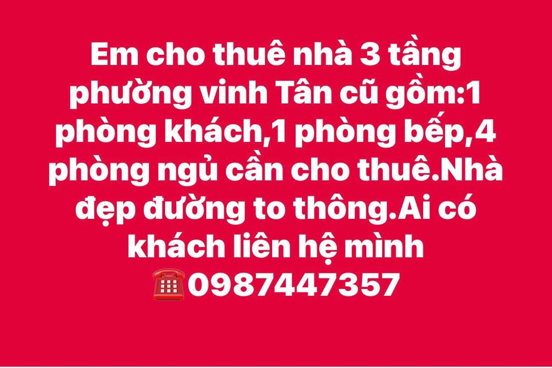Nhà riêng 3 tầng Phường Vinh Tân, TP Vinh – Ô tô vào tận nhà, giá tốt!