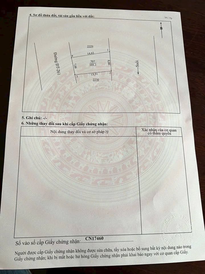 Đất Mặt Tiền Đường 261 Phổ Yên 105m² - Kinh Doanh Sầm Uất, Giá 1.4 Tỷ