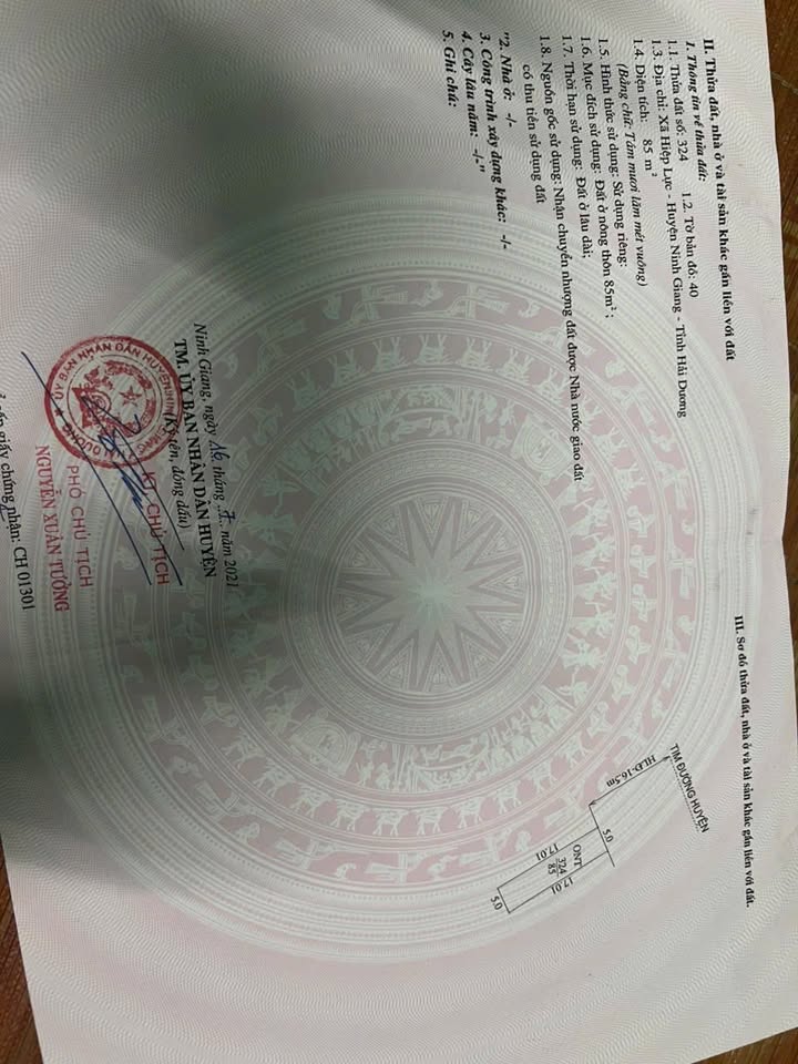 Bán Đất Mặt Đường Tỉnh Lộ 396, Ninh Giang, Hải Dương - 85m² - 1 Tỷ