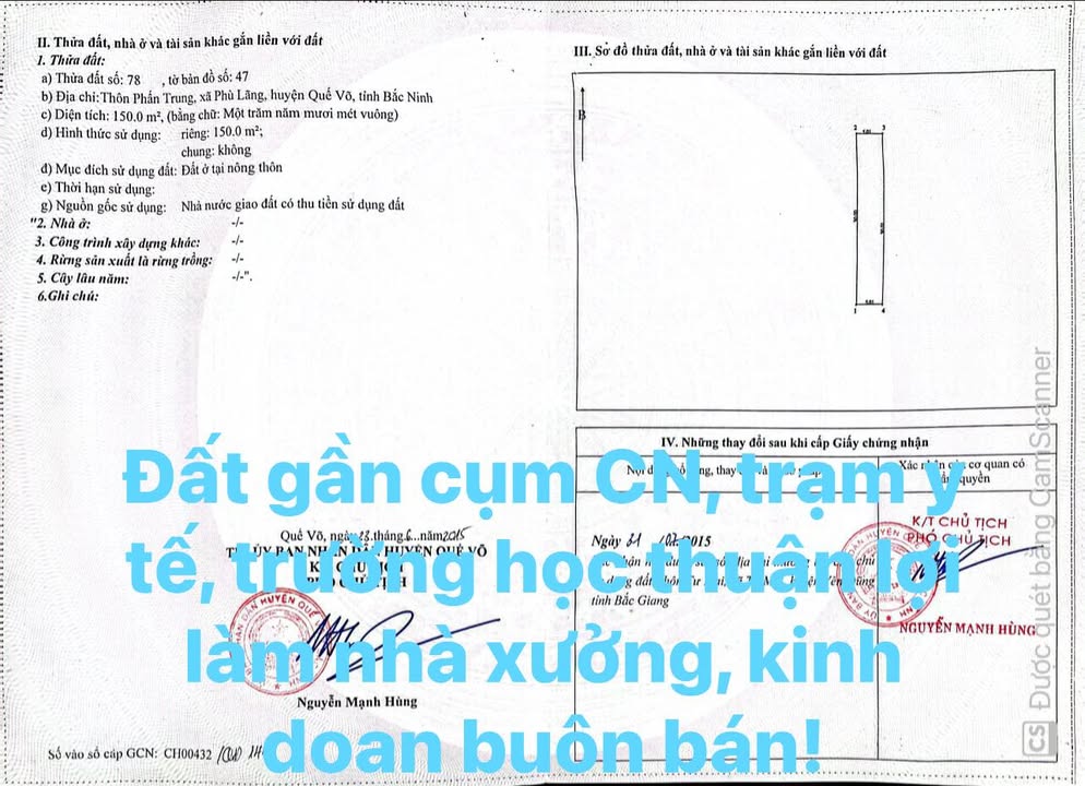 Đất nền 150m² sát KCN Phù Lãng, Bắc Ninh - Giá 2 tỷ