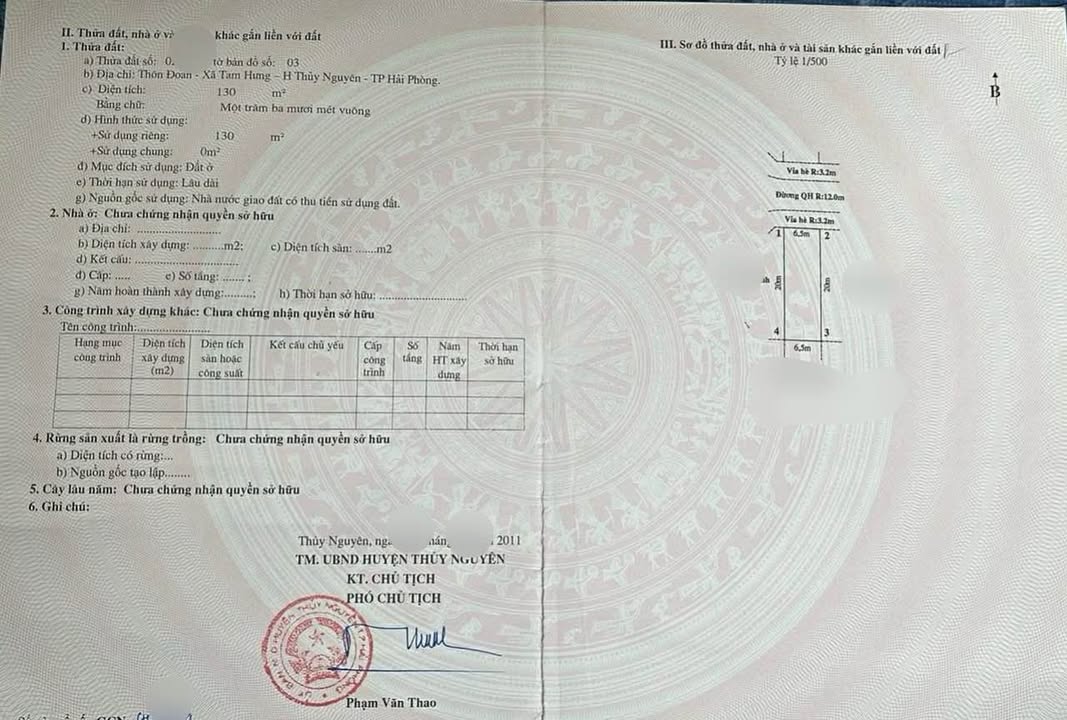 Đất nền Tam Hưng, Thủy Nguyên 130m² - Tiềm năng tăng giá vượt trội!