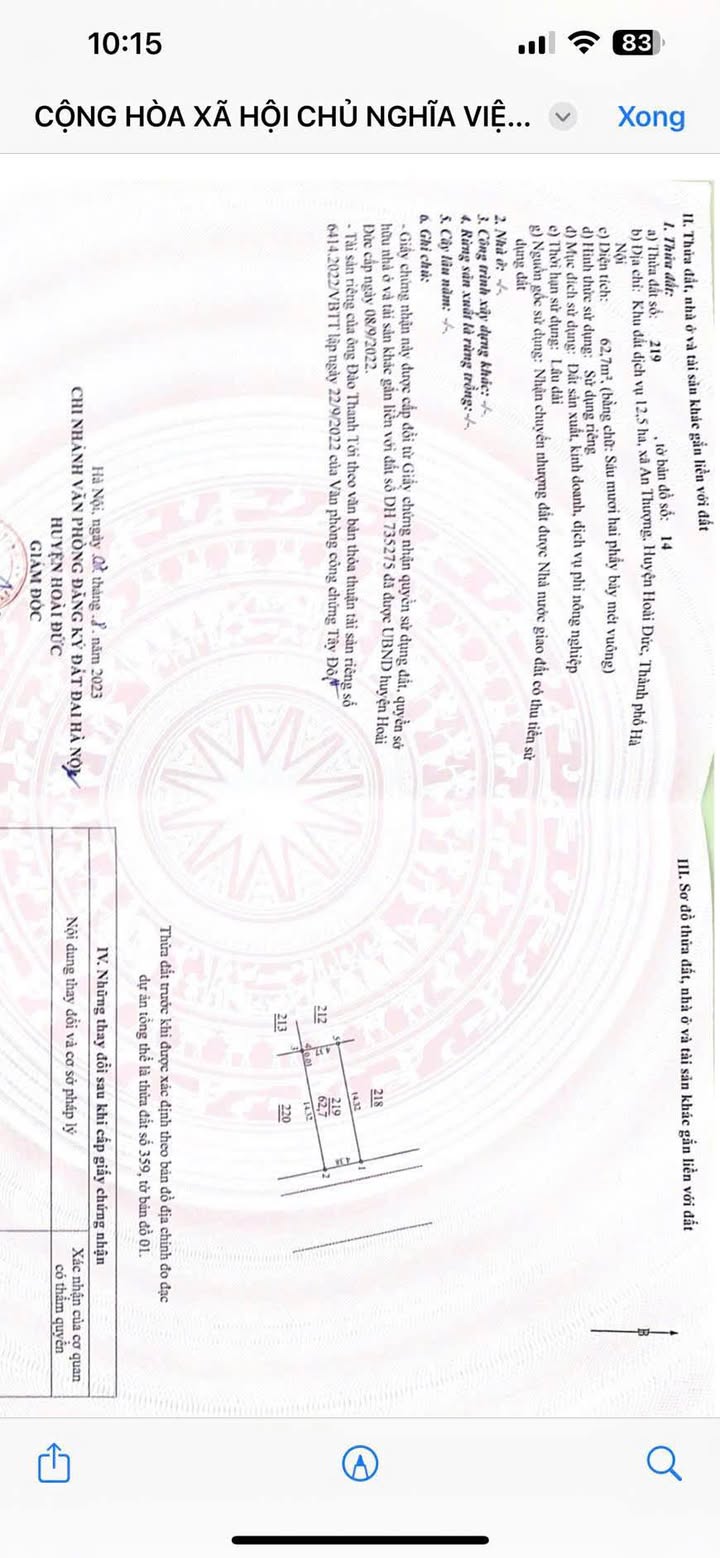 Đất nền An Thượng, Hoài Đức 62m² - Mặt đường đôi, đối diện Học viện Chính sách - Đầu tư sinh lời cao!