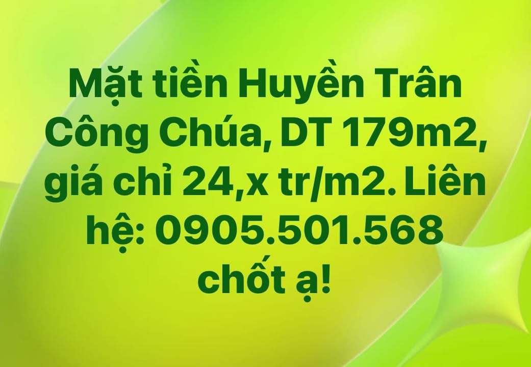Nhà phố mặt tiền Huyền Trân Công Chúa Huế 179m² - Vị trí đắc địa!