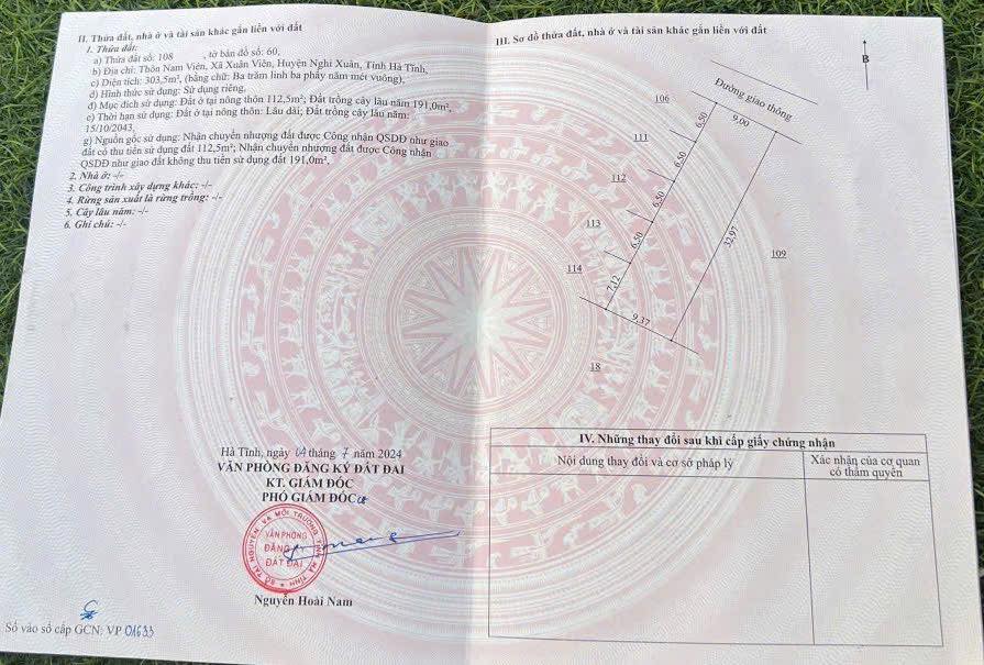 Bán Đất Vườn Hà Tĩnh 303m² - Giá 9xx Triệu/Lô Tại Xuân Viên Nghi Xuân