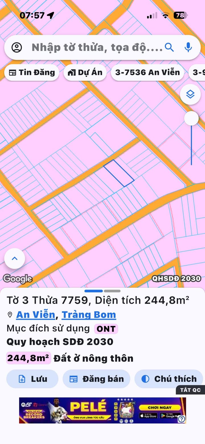 Đất nền An Viễn 240m² Trảng Bom - Sổ đỏ chính chủ, xây dựng tự do!