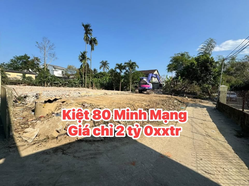 Bán đất 2 mặt tiền Kiệt 80 Minh Mạng, Huế - 101m² full thổ cư, ô tô tránh