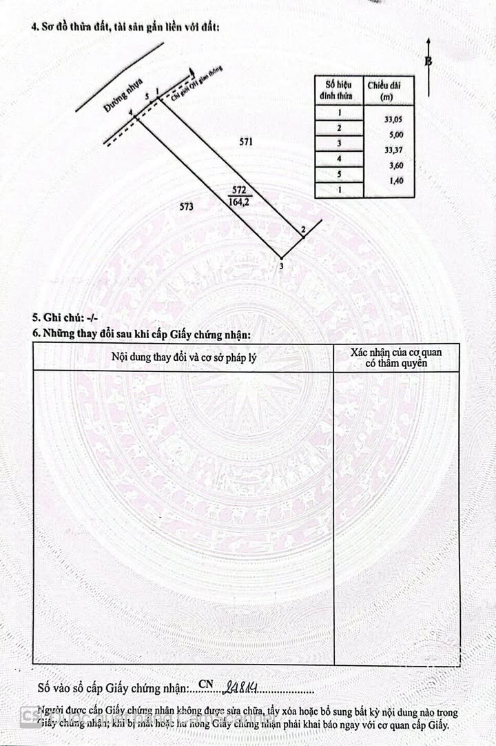 Đất nền Suối Rao Châu Đức 165m² giá 485 triệu - Sổ đỏ chính chủ