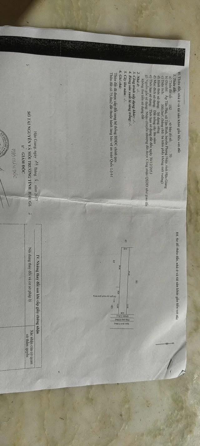 Đất nền 300m² Quốc Lộ 61A Long Mỹ - Tiềm năng tăng giá vượt trội!