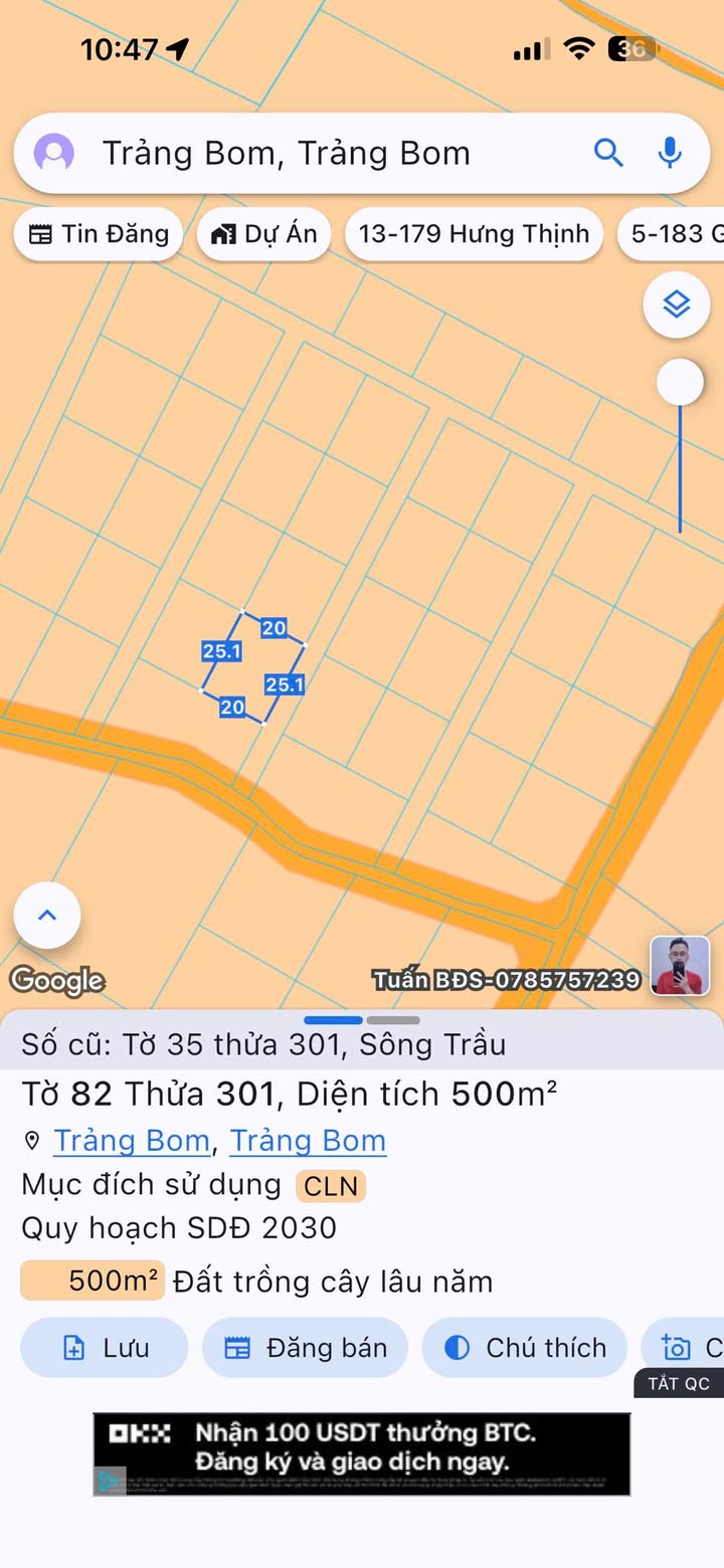 Đất Nền Trảng Bom 500m² Sổ Riêng - Giá Chỉ 6xx Triệu