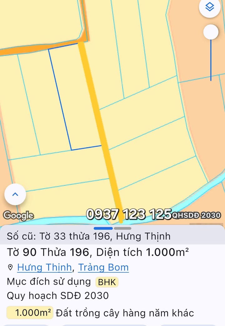 Đất nền Hưng Thịnh Trảng Bom 3600m² - Sổ đỏ chính chủ, giá chỉ 700 triệu!