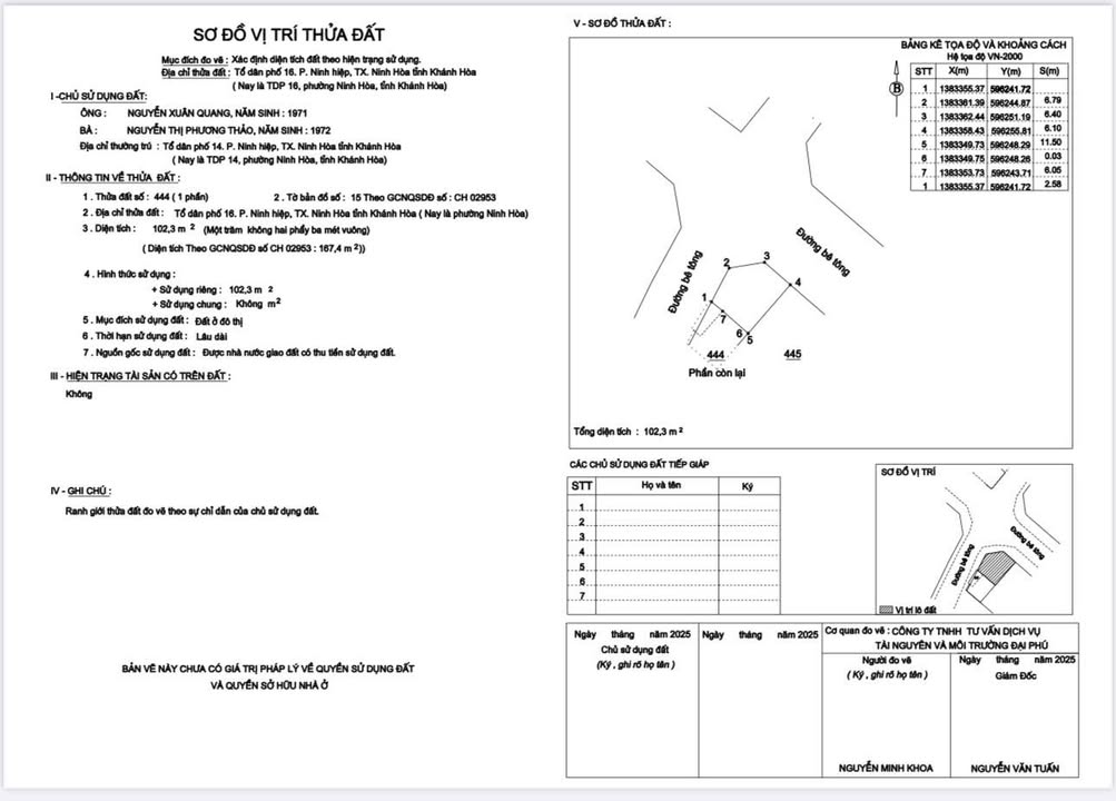Đất nền Ninh Hiệp, Ninh Hòa 102m² - Sổ đỏ chính chủ, 2 mặt tiền