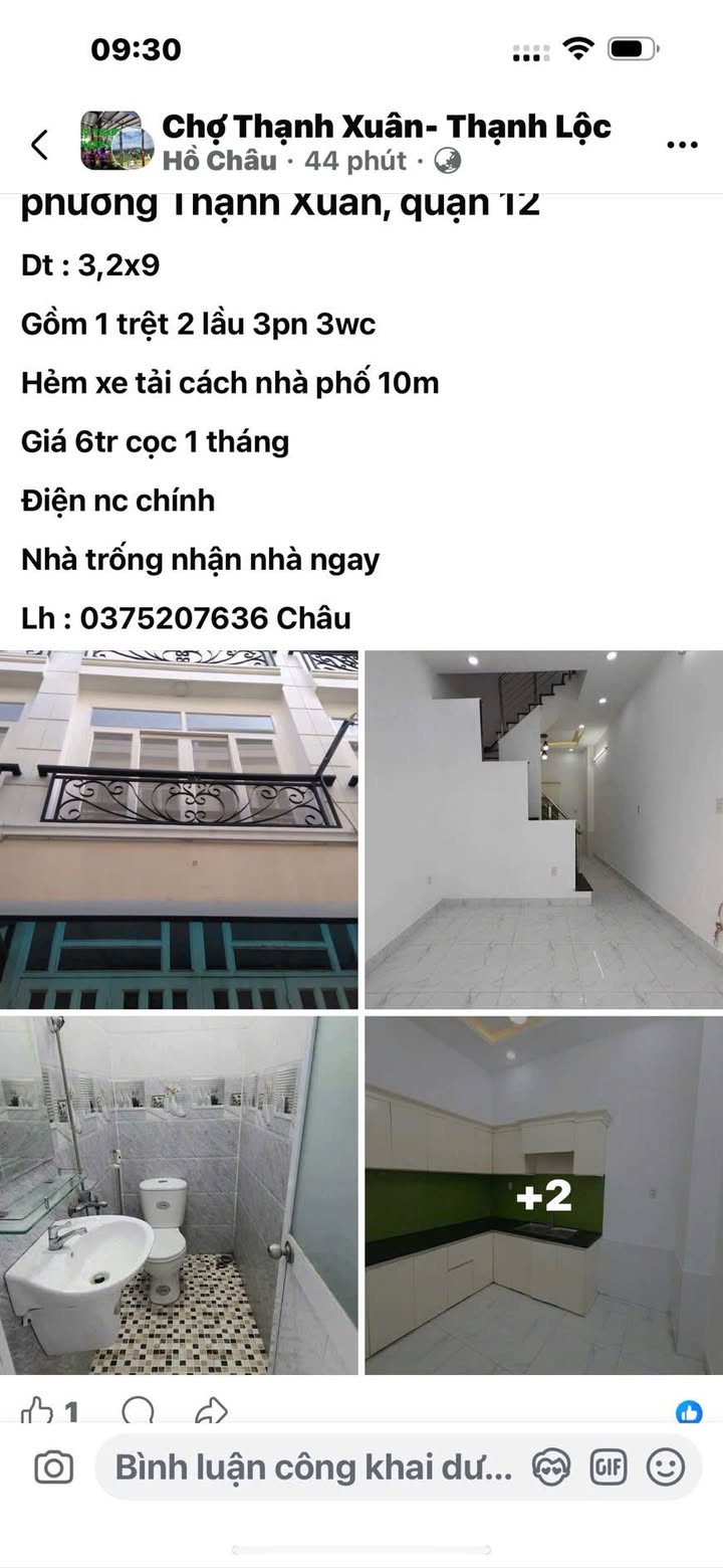 Nhà riêng Tô Ngọc Vân Q12 29m² giá 6 triệu - Sẵn sàng ở ngay!