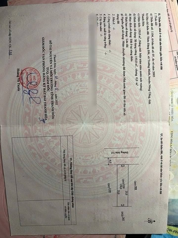 Đất Nền 150m² Thôn Đặng Đỗi, Thanh Hóa - Sẵn Sàng Xây Nhà, Gần Chợ