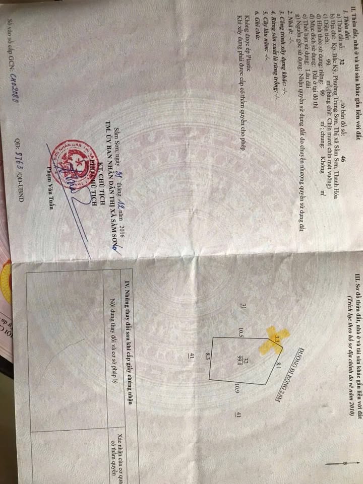 Đất nền Sầm Sơn 99m² giá 3 tỷ - Tiềm năng tăng giá vượt trội!