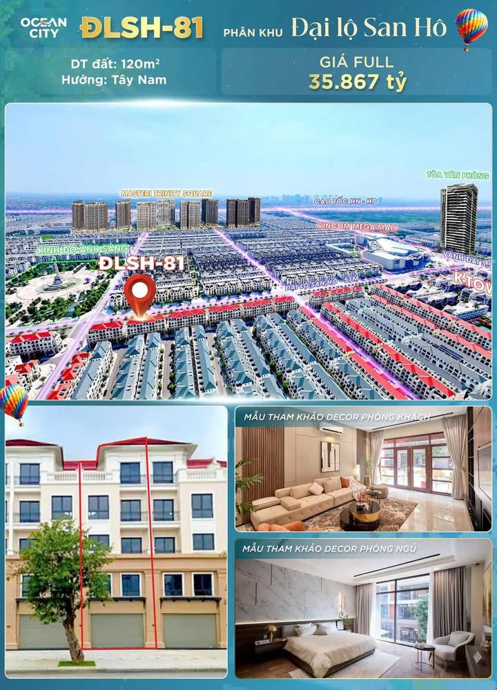 Shophouse Ocean City 120m² 35.867 tỷ - Mặt tiền kinh doanh