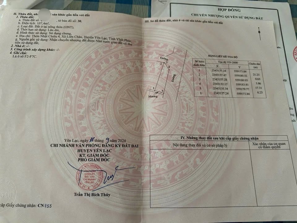 Đất Nền Góc 2 Mặt Tiền Liên Châu, Yên Lạc - 107m² Sổ Đỏ