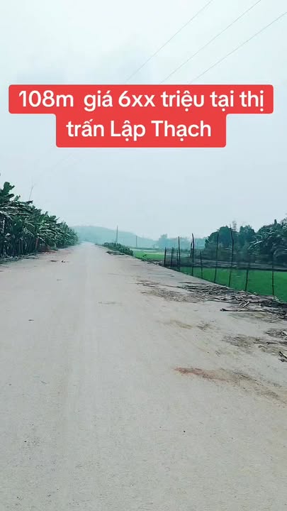Đất nền Lập Thạch 100m² - Sổ đỏ vuông vắn, giá F0 chỉ từ 6xx triệu