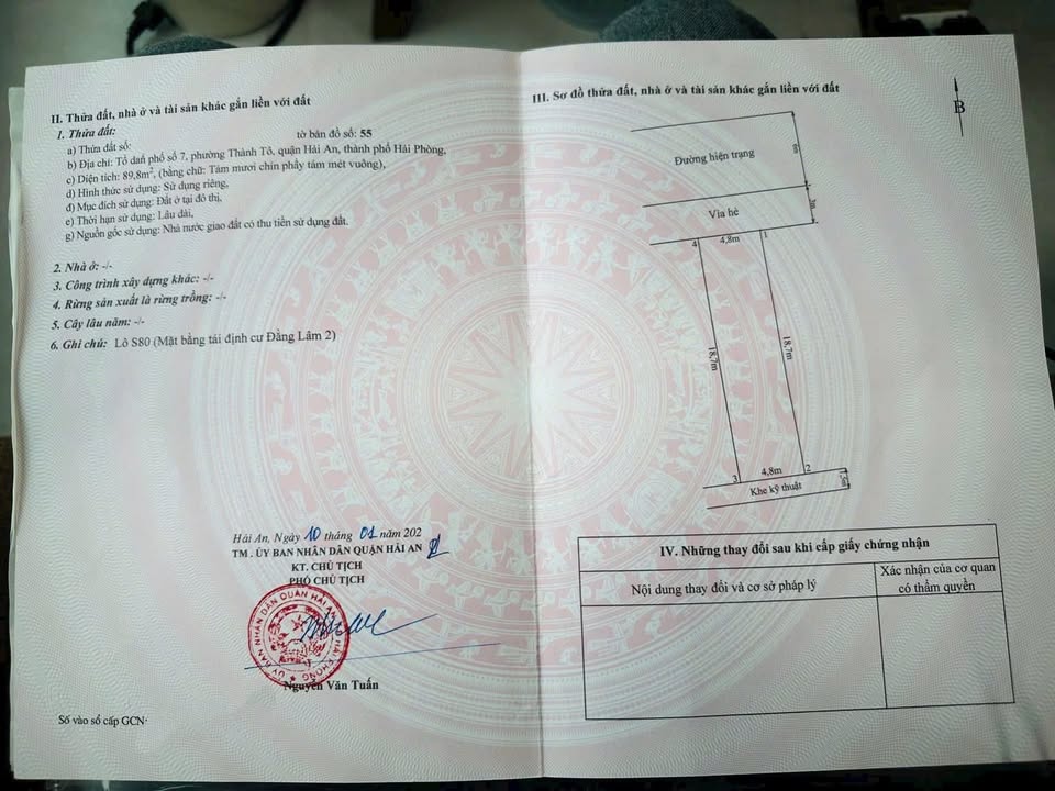 Đất nền Hải An, Hải Phòng - 90m² hướng Bắc, sổ đỏ sẵn sàng