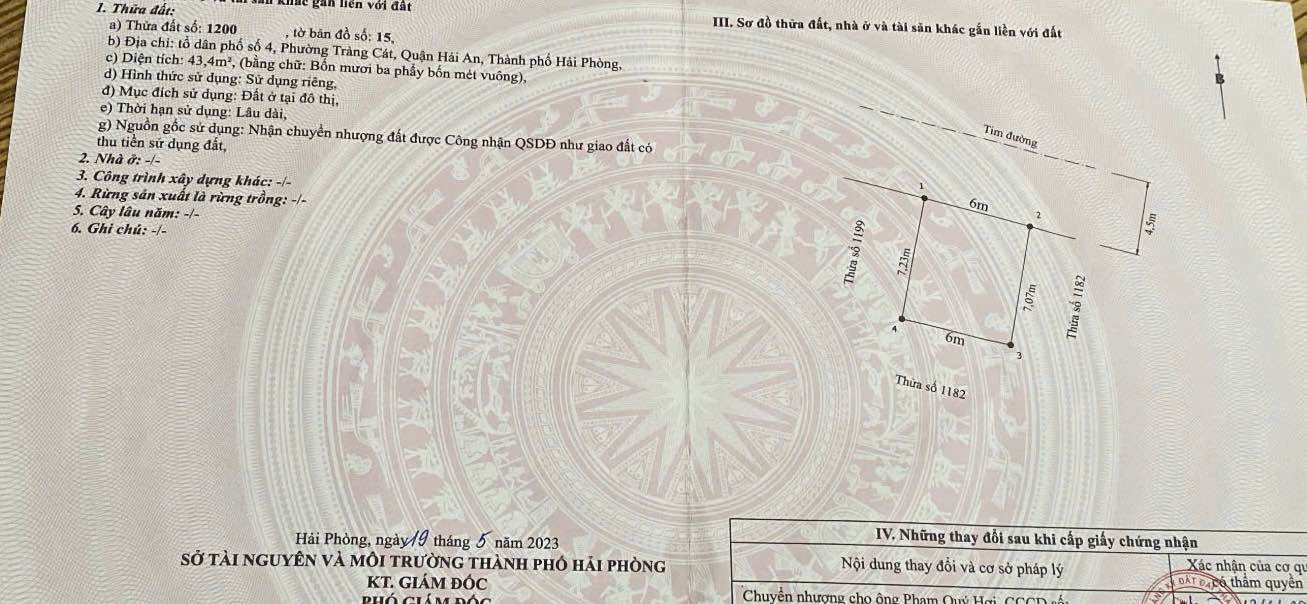 Đất nền TĐC Đồng Dứa, Hải An 61.7m² - Sổ đỏ, giá 4.25 tỷ, tiềm năng tăng giá mạnh