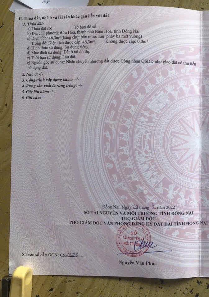 Nhà Riêng 46m² Phường Bửu Hòa, Biên Hòa - Giá Tốt Hiếm Có!