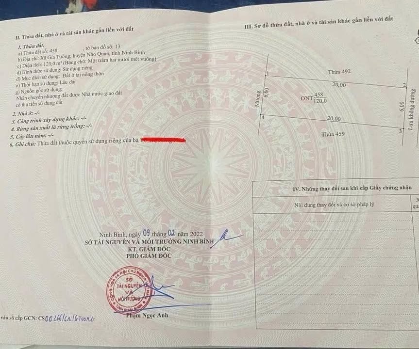 Đất nền Nho Quan 120m² hướng Đông - Sổ đỏ chính chủ, giá tốt!