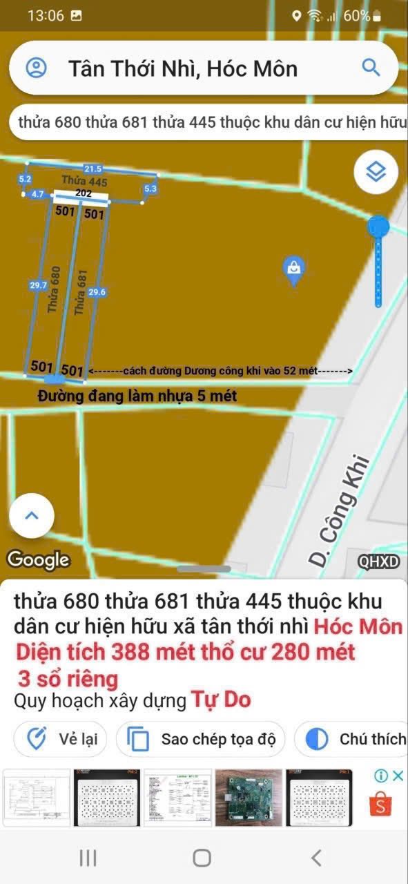 Đất Hóc Môn 388m² Sổ Riêng Mặt Tiền Nhựa - Giá 8.5 Tỷ