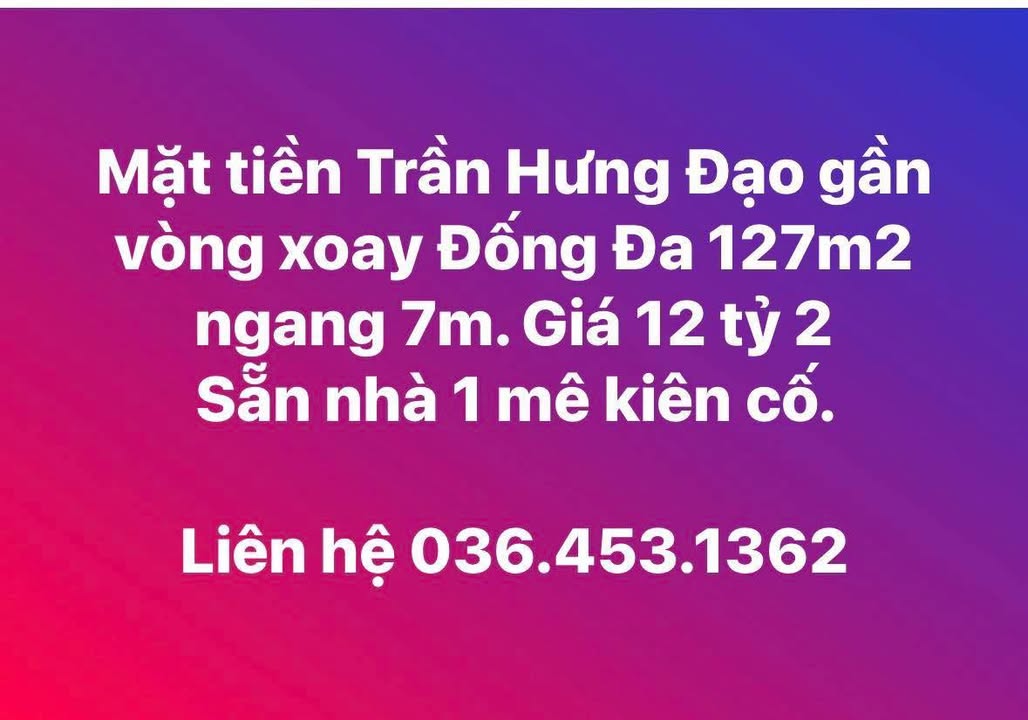Nhà Phố Trần Hưng Đạo Quy Nhơn 127m² – Mặt tiền kinh doanh đắc địa!