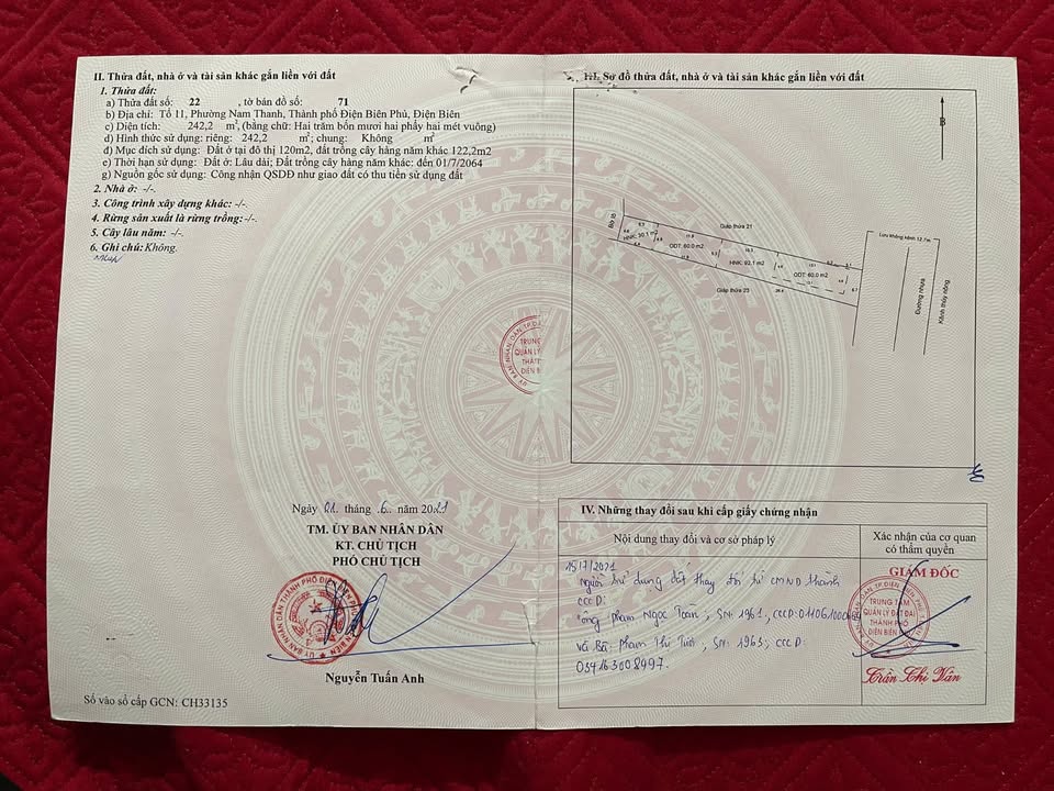 Bán đất tặng 2 nhà cấp 4, 242m² Phường Mường Thanh, Điện Biên - 1.32 Tỷ