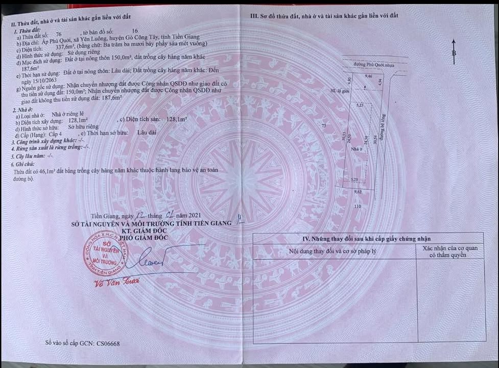 Bán Nhà Nóc Thái 338m² Ấp Phú Quới, Gò Công Tây - Giá 1.7 Tỷ