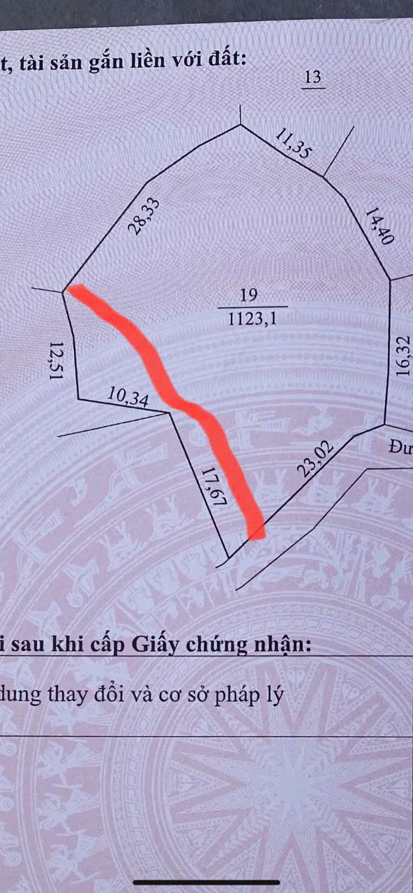 Đất thổ cư 1017m² Hoà Bình - Sổ đỏ, đường 19m, gần tiện ích