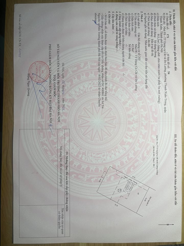 Bán gấp căn hộ 43m² Nguyễn Trãi, Thanh Xuân - Sổ hồng chính chủ