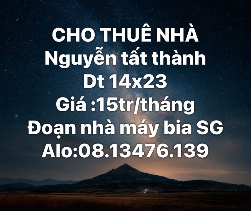 Cho thuê nhà mặt tiền Nguyễn Tất Thành, Tuy Hòa - 322m² - 15 triệu/tháng