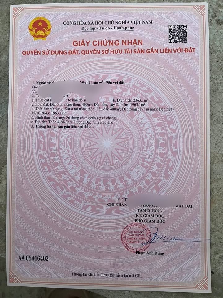 Đất vườn Hoàng Hoa Tam Dương 2363m² - Sinh thái xanh, sổ đỏ chính chủ!