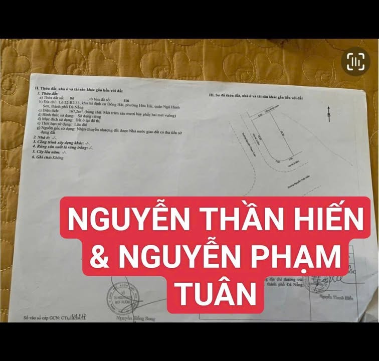 Đất nền Nguyễn Thần Hiến Đà Nẵng 167m² – Tiềm năng tăng giá vượt trội!
