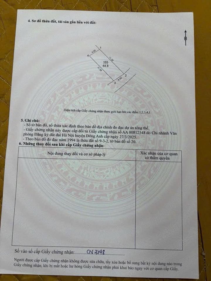 Đất nền Đông Anh 44.8m² giá 4 tỷ - Sổ đỏ chính chủ, pháp lý chuẩn