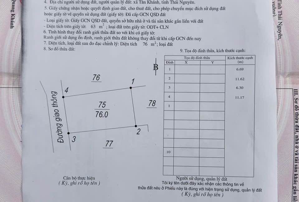 Nhà Chính Chủ Phổ Yên 76m² - Đối Diện Trường Tiểu Học Trung Thành, Giá 1.5 Tỷ
