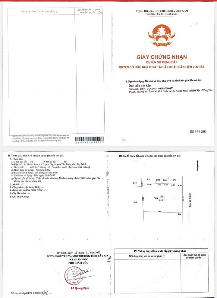 Đất Nền 630m² Thạnh Sơn, Tân Biên - Giá Tốt, Khu Dân Cư Đông Đúc