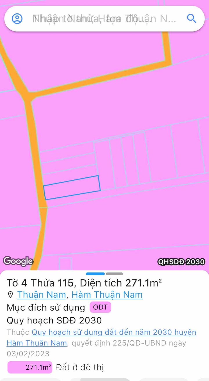 Đất Nền TT Thuận Nam, Bình Thuận 271m² - Sổ Đỏ Riêng, Giá Đầu Tư