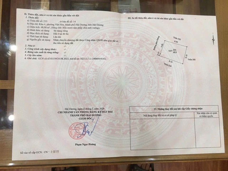 Đất nền Mặt phố Hàn Trung, Hải Dương - 48.9m² - Đầu tư F0 chỉ 1.6x tỷ