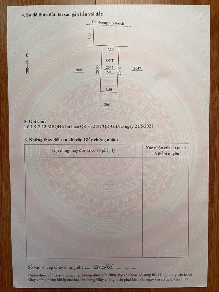 Đất nền Tiên Trang, Quảng Xương 150m² - Sổ đỏ chính chủ