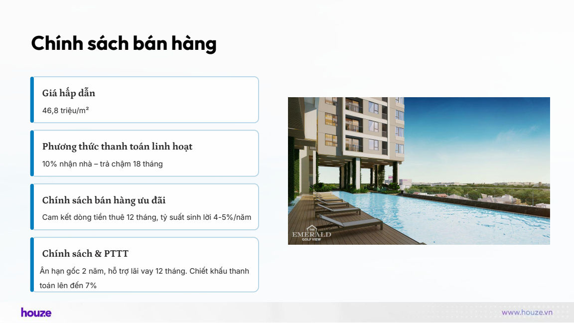 Căn hộ Emerald Golf View 40 tầng - Đối diện Aeon Mall Bình Dương