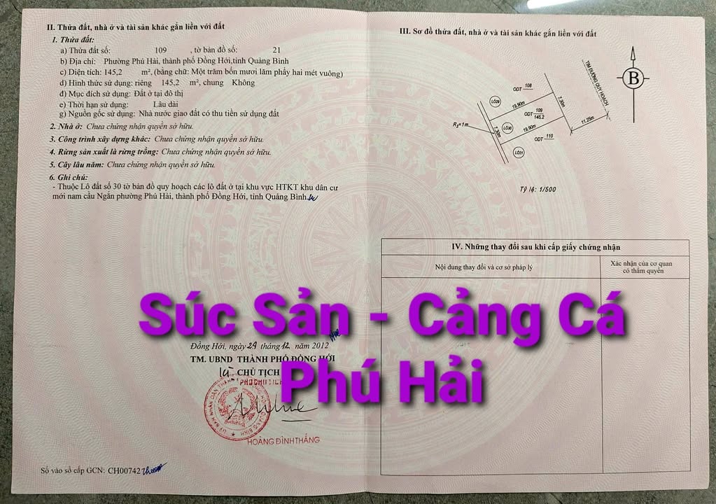 Đất nền Đồng Hới 145m² 4 tỷ - Tiềm năng tăng giá vượt trội!