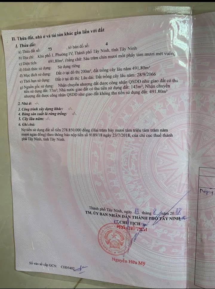 Đất Nền 690m² Mặt Tiền Hẻm 78 CMT8, TP. Tây Ninh - Giá Đầu Tư 276 Triệu/m²