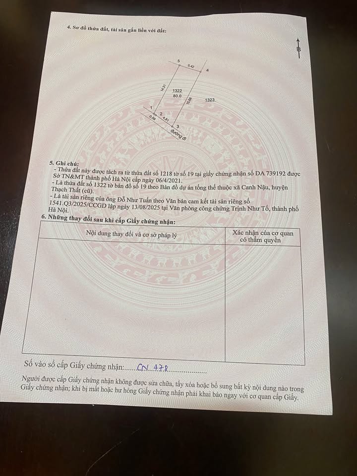 Đất nền Thôn 2 Canh Nậu Thạch Thất 80m² giá 2 tỷ - Sổ đỏ chính chủ