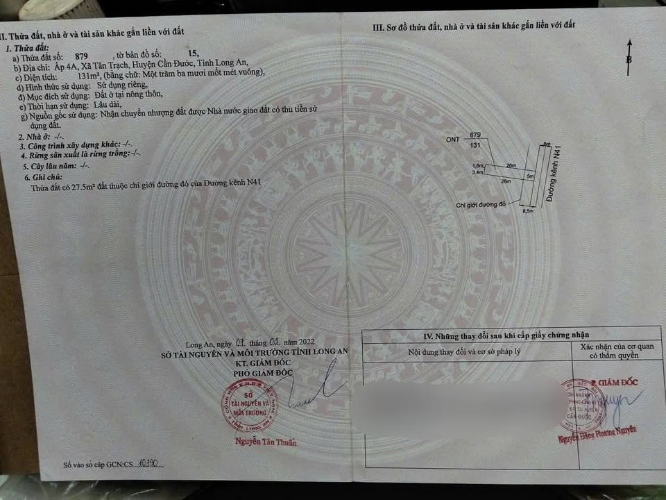 Đất nền Cần Đước Long An 131m² 920 triệu - Sổ hồng riêng thổ cư!
