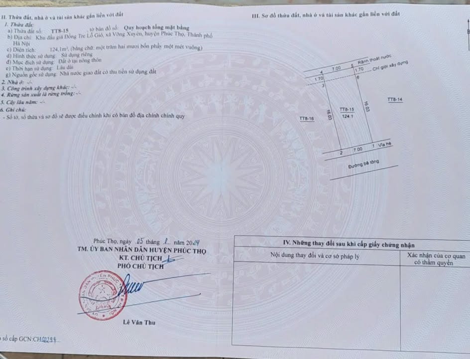 Đất nền Phúc Thọ, Hà Nội 124.1m² - Đường to ô tô, kinh doanh đỉnh!