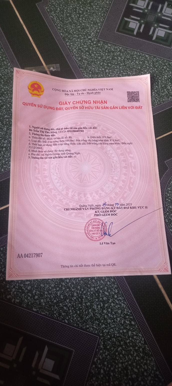 Đất vườn Nghĩa Thuận Tư Nghĩa 1000m² - Nghỉ dưỡng lý tưởng chỉ 680 triệu