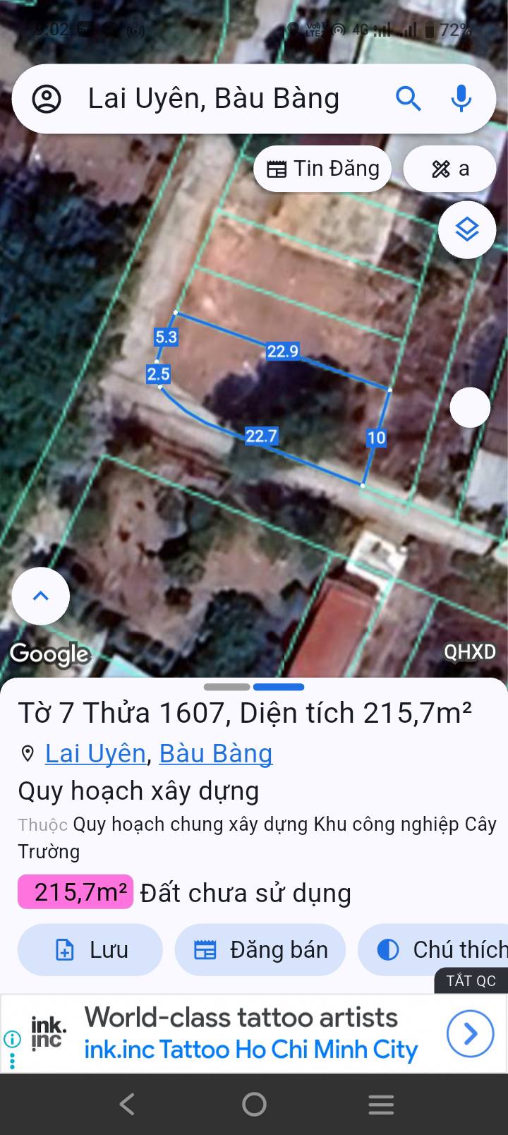 Đất nền Thị trấn Lai Uyên Bàu Bàng 230m² - Tiềm năng tăng giá vượt trội!