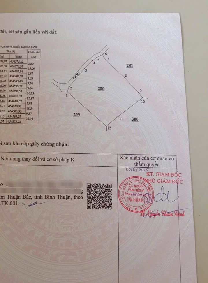 Đất thổ cư Hàm Liêm, Bình Thuận 360m² - 2 mặt tiền, sổ đỏ sẵn