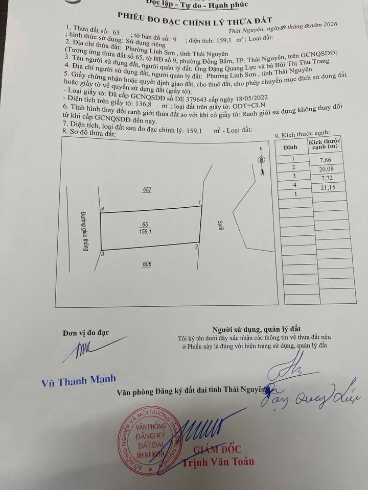 Đất nền Linh Sơn, Sông Công 159m² – Phong thủy thịnh vượng!